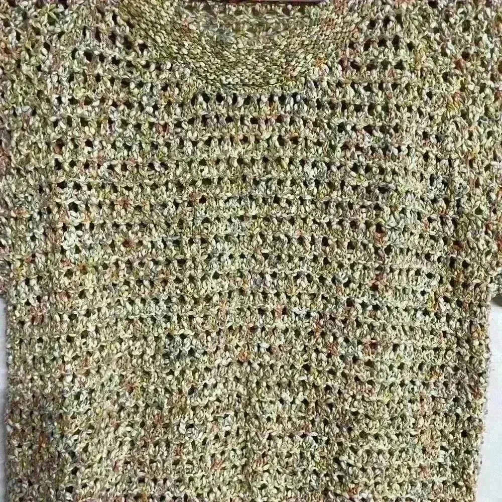 Womens Cabi 196 Sorbet Open Knit Confetti Crochet Chunky Knit Sweater Top Medium